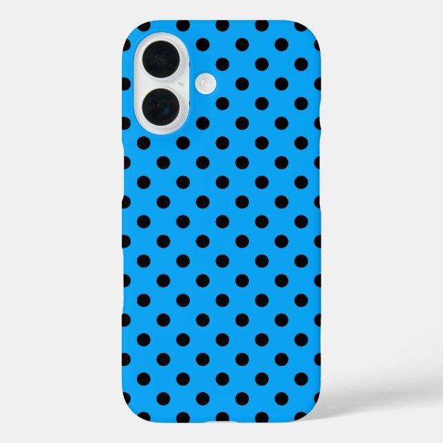 Blue and Black Polka Dots Case-Mate iPhone Case (Back)