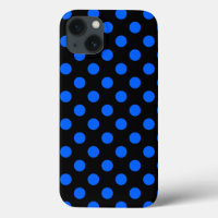 Blue and black polka dots Case-Mate iPhone case