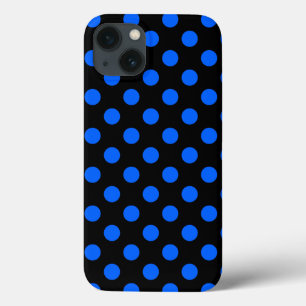 Blue and black polka dots Case-Mate iPhone case