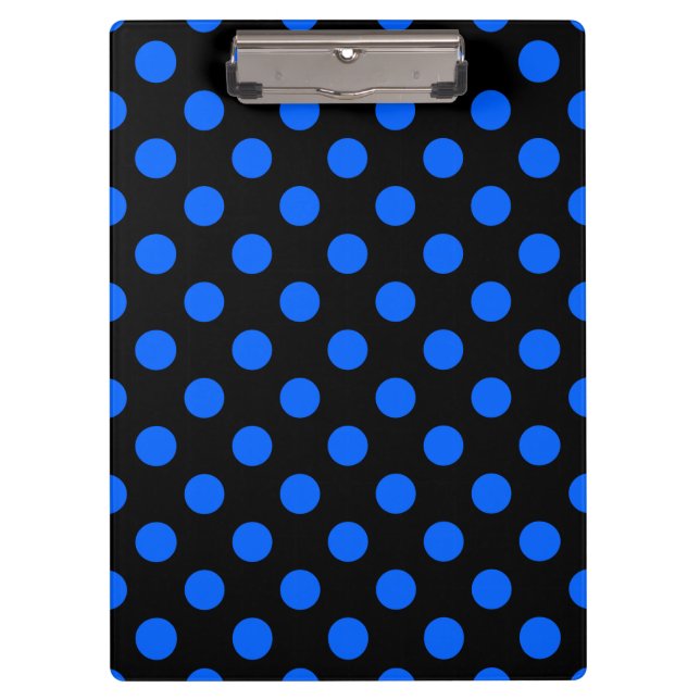 Blue and black polka dots clipboard (Front)