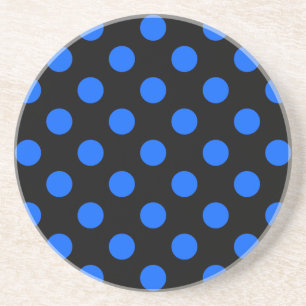 Blue and black polka dots coaster
