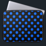 Blue and black polka dots laptop sleeve<br><div class="desc">Blue and black polka dots</div>