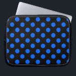 Blue and black polka dots laptop sleeve<br><div class="desc">Blue and black polka dots</div>