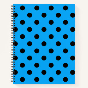 Blue and Black Polka Dots Notebook