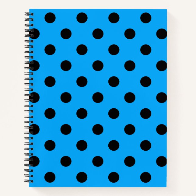 Blue and Black Polka Dots Notebook (Front)