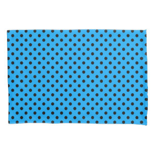 Blue and Black Polka Dots Pillowcase