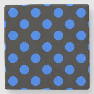 Blue and black polka dots stone coaster