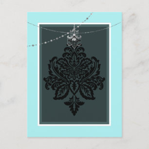 Blue and black postcard
