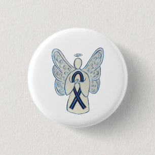 Blue and Black Ribbon Awareness Angel Pins