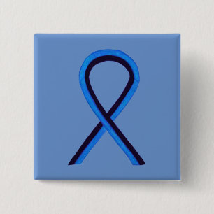 Blue and Black Ribbon Awareness Custom Pin