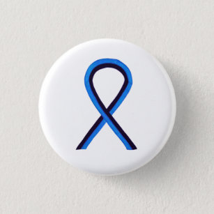 Blue and Black Ribbon Awareness Custom Pins