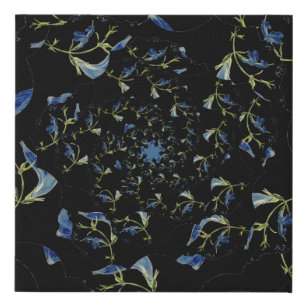 Blue and black Sage fractal art Faux Canvas Print