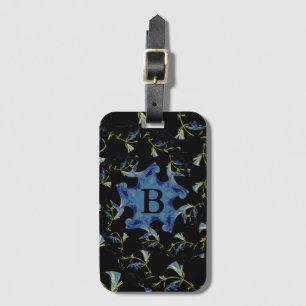 Blue and black Sage fractal art Luggage Tag