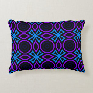 Blue and black seamless pattern with simple geomet decorative cushion
