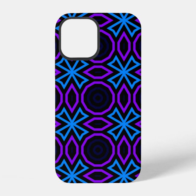 Blue and black seamless pattern with simple geomet iPhone case (Back)