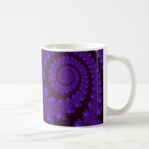 Blue and Black Spiral Fractal Coffee Mug
