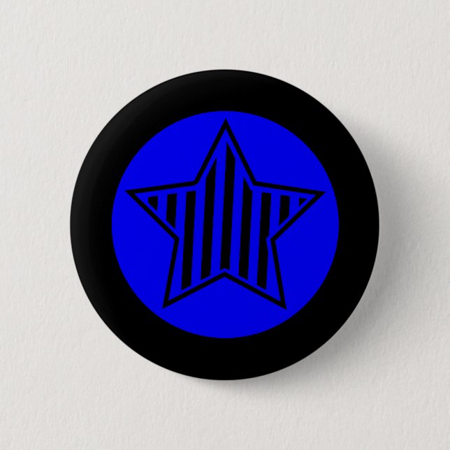 Blue and Black Star Button (Front)