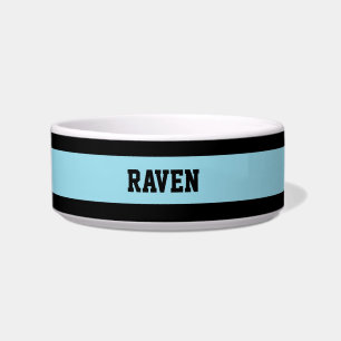 blue and black stripes bowl