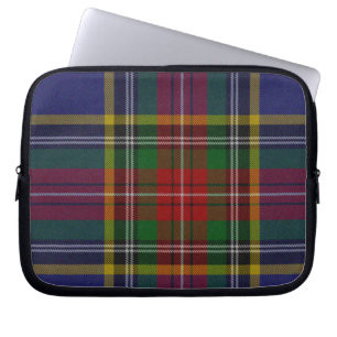 Blue and Black Tartan Plaid Laptop Cover