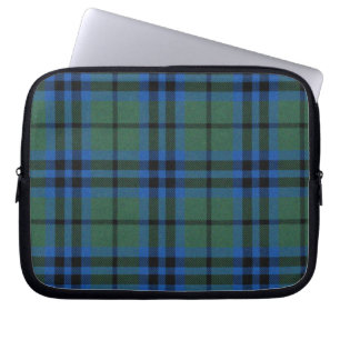 Blue and Black Tartan Plaid Laptop Cover
