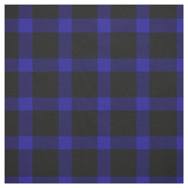 Blue and Black Tartan Plaid Pattern Fabric (Swatch)