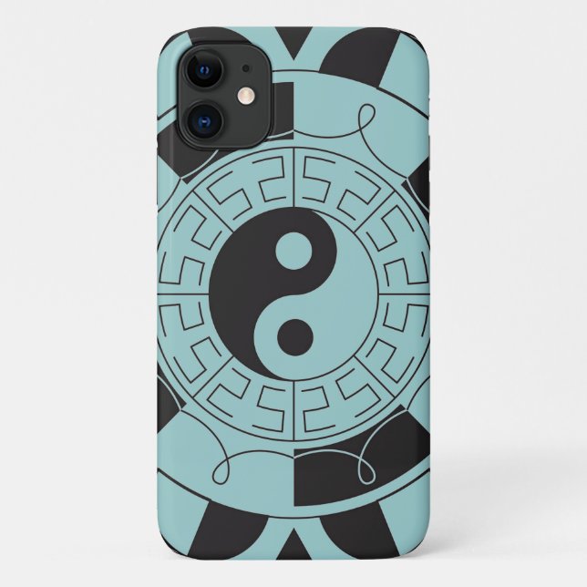 Blue And Black Yin Yang Symbol Case-Mate iPhone Case (Back)