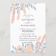 Blue and Blush Dusty Floral Wedding