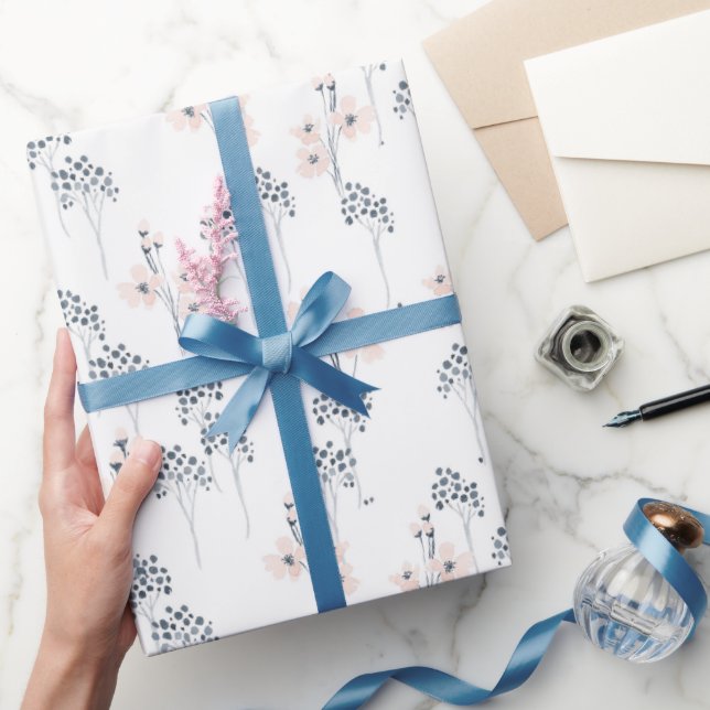 Blue and Blush Wrapping Paper (Gifting)