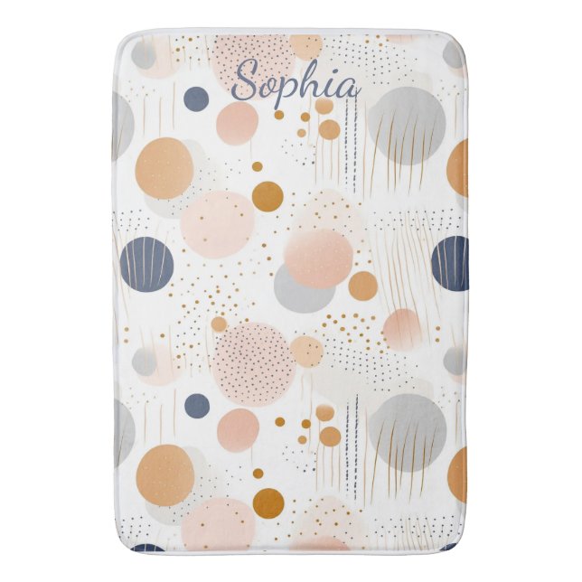 Blue and Brown Abstract Colour DesignFleece Blanke Bath Mat (Front Vertical)