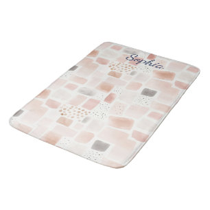 Blue and Brown Abstract Colour DesignFleece Blanke Bath Mat