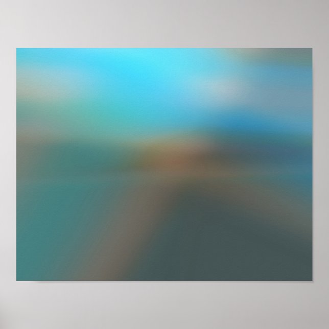 Blue and Brown Abstract Glow #2 Poster (Front)