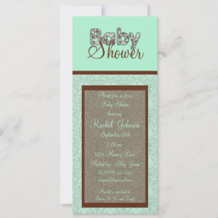 Blue and Brown - Baby Shower Invitation
