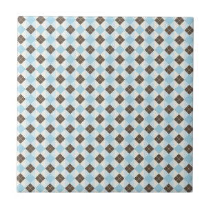 Blue and Brown Classic Argyle Pattern Ceramic Tile
