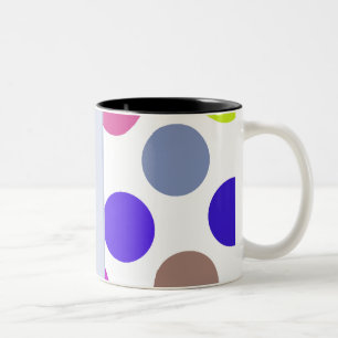 Blue And Brown Colourful Dots Two-Tone Coffee Mug