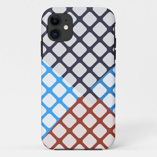 Blue and Brown Diamond Argyle Case-Mate iPhone Case (Back)