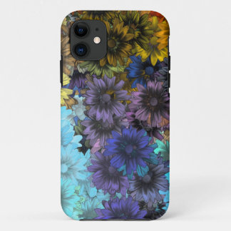Blue and brown floral iPhone 11 case