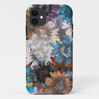 Blue and brown floral iPhone 11 case