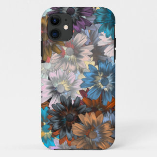 Blue and brown floral iPhone 11 case