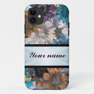 Blue and brown  floral pattern iPhone 11 case