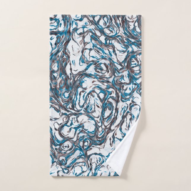 Blue and Brown  Hand Towel (Hand Towel)