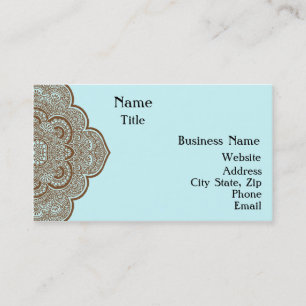 Blue and Brown Henna Business Card