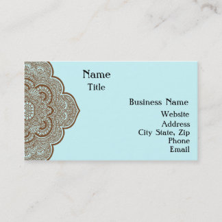 Blue and Brown Henna Business Card