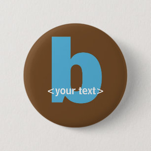 Blue and Brown Monogram - Letter B 6 Cm Round Badge