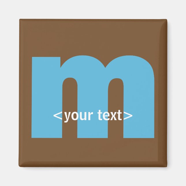 Blue and Brown Monogram - Letter M Magnet (Front)
