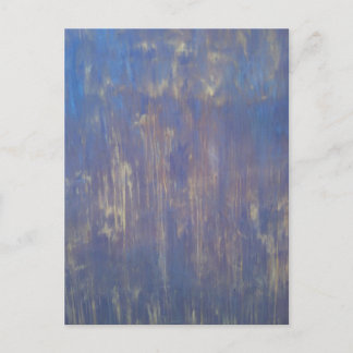 Blue and Brown Original Textured Painting Postcard