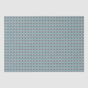 Blue and Brown Patchwork Quilt Pattern Tissue Paper