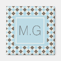 Blue and Brown Personalised Argyle Pattern