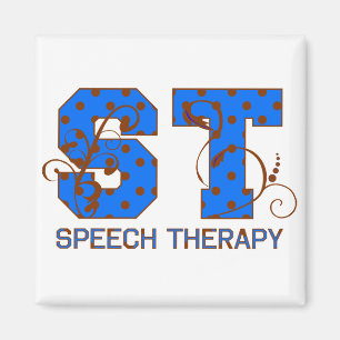Blue and Brown Polka Dots Magnet