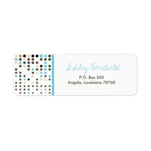 Blue and Brown Return Address Label