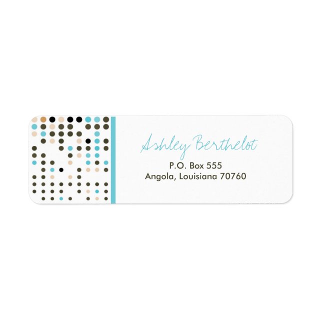 Blue and Brown Return Address Label (Front)